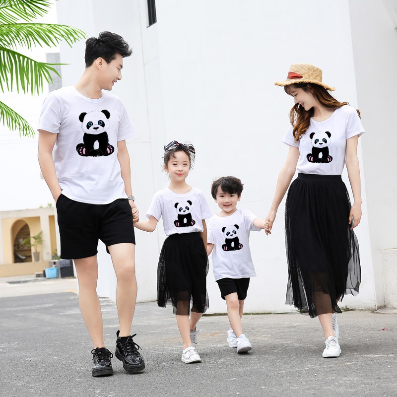 MYSTIQUE.ID-BAJU KAOS FAMILY PANDA T-SHIRT LUCU DAN AESTHETIC