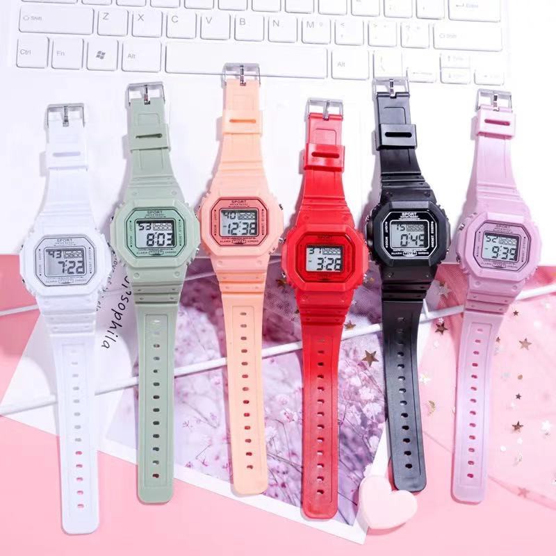 Jam Tangan Wanita Fashion Korea Style Digital Sport / Jam Tangan Strap Rubber Untuk Wanita / rubber sport led korea sport elektronik motif bunga anak / remaja watch/ jam tangan couple