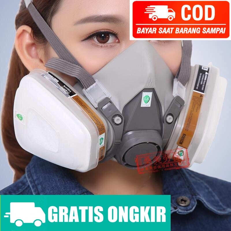 MASKER GAS SAFETY 7 IN 1 ANTI POLUSI MASK 3M INDUSTRIAL RESPIRATOR FILTER MILITARY MASK
