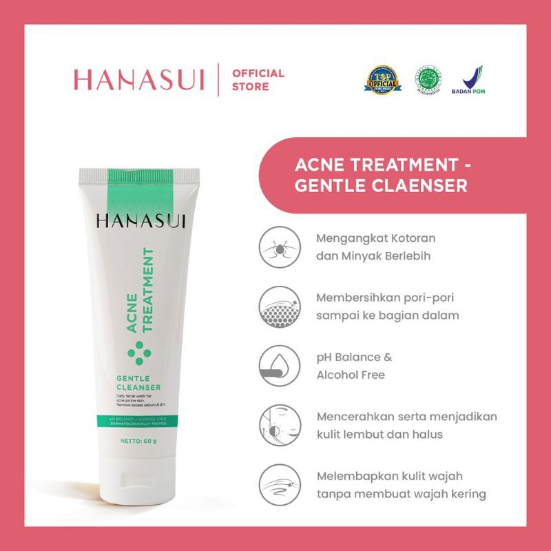 Hanasui Acne Treatment Gentle Cleanser 60gr