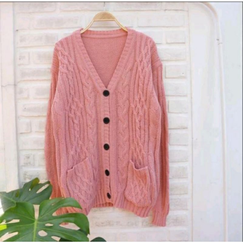 Cable Saku SHORT Cardigan Rajut WanitaType 3 Get/Rajut TEBAL Premium/Flash Sale