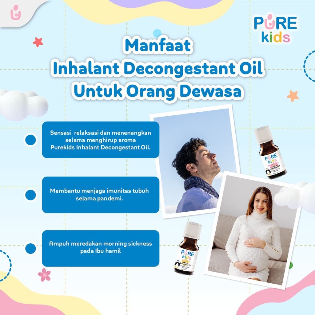 Pure Kids Inhalant Decongestant Oil 10ml Obat Pilek Bayi Baru Lahir Aroma Terapi Bayi Batuk Pilek Pereda Hidung Tersumbat Bayi Pengencer Lendir Bayi Pereda Pilek Untuk Bayi Obat Flu Bayi Dekongestan Hidung Tersumbat Difuser Aromatherapy Untuk Bayi-3