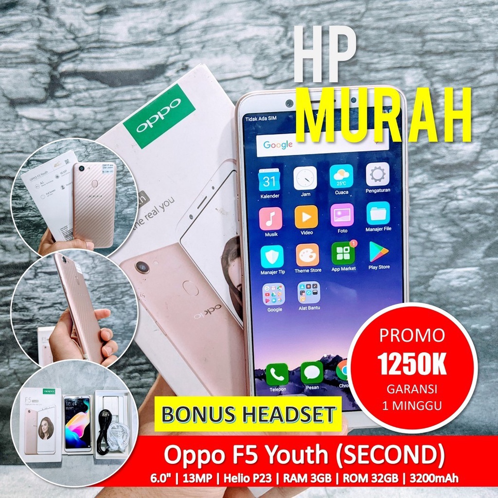 [Bisa COD] Oppo F5 Youth 3/32GB Siap Pakai  – Android Second Seken Bekas Handphone Murah