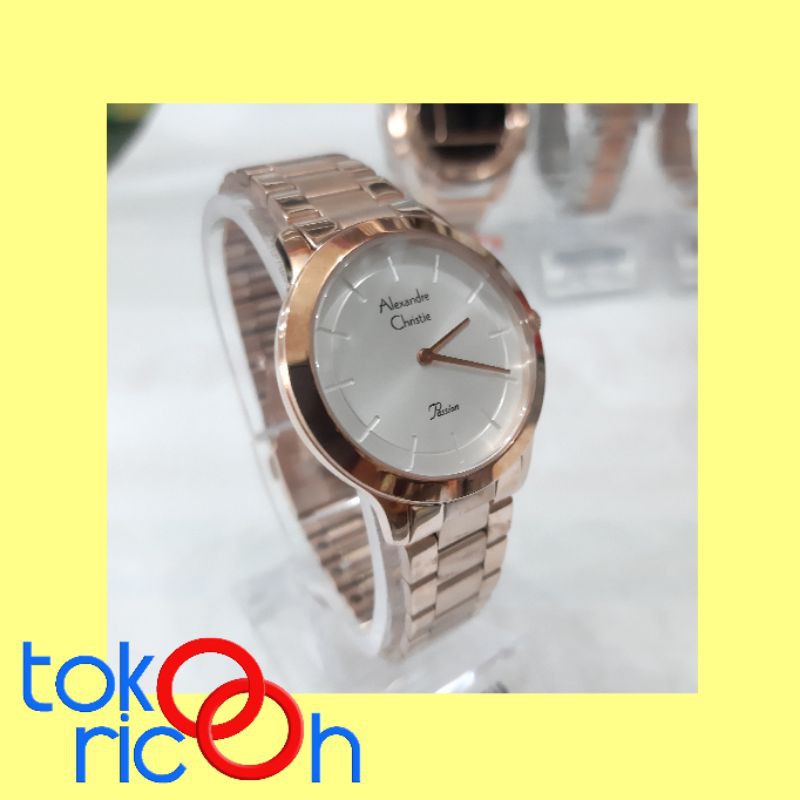 [Toko Ricoh] Alexandre Christie AC 2834 / jam tangan wanita warna rosegold
