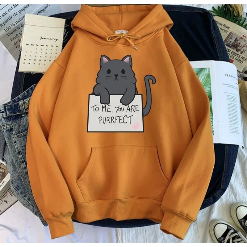 cats hoodie hudie kucing hodie cat cewek wanita terlaris