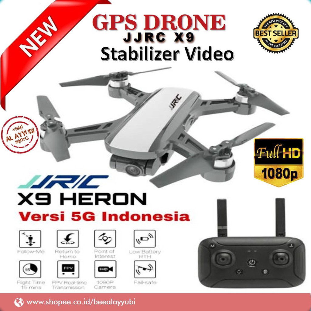 JJRC X9 HERON DRONE DUAL GPS 2 AXIS STABILIZER 1080P KAMERA BRUSHLESS FOLLOW ME