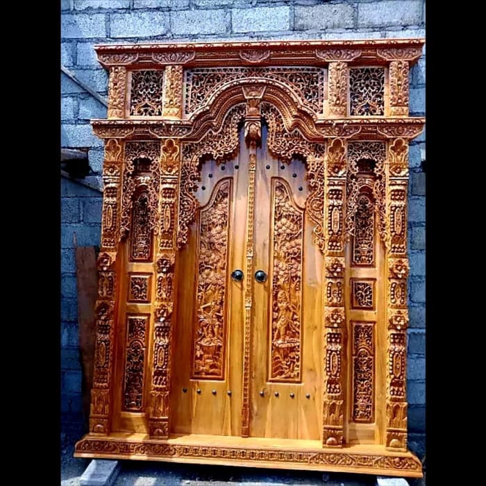 Pintu  gebyok 2,5 meter kusen kayu jati solid ukir jepara jendela Asli Jepara