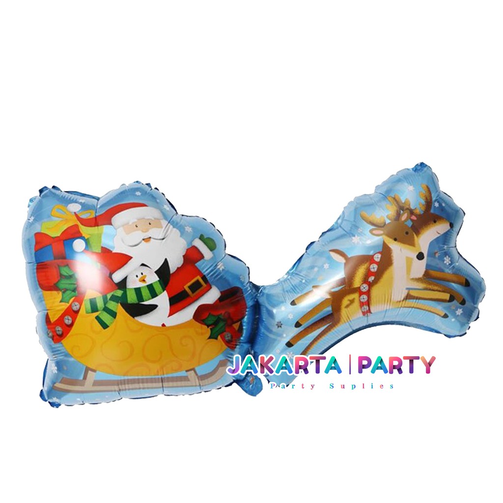 Balon Foil Kereta Natal JUMBO / Balon Foil Natal / Balon Foil Xmas