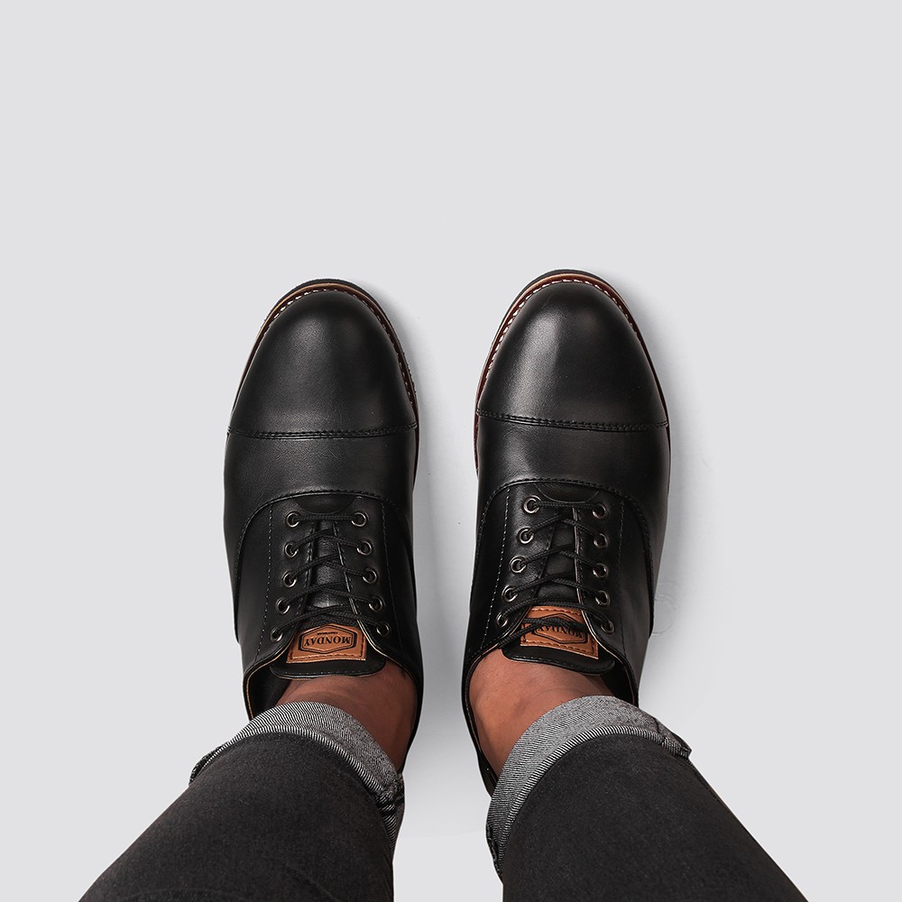 OXFORD BLACK |ManNeedMe x Monday| Sepatu Oxford Pria | Pantofel Formal