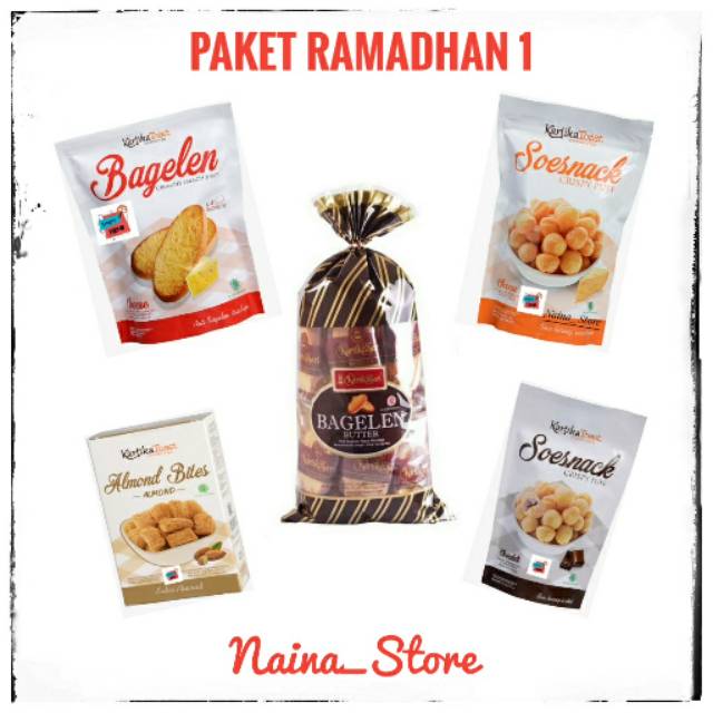 PAKET RAMADHAN 1 PAKET KUE KERING KARTIKA SARI BANDUNG/ PAKET KUE LEBARAN (BAGELEN, ALMOND,SOES)