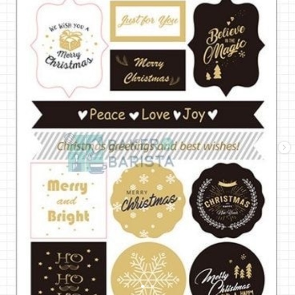 

Sticker Xmas Plague Label Perekat Stiker Natal Christmas Sticker Packaging Decoration Hiasan Kemasan Natal Perekat