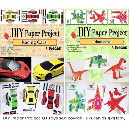 DIY PAPER PROJECT ORIGAMI 3D SATU LEMBAR MOTIF DIKIRIMKAN RANDOM