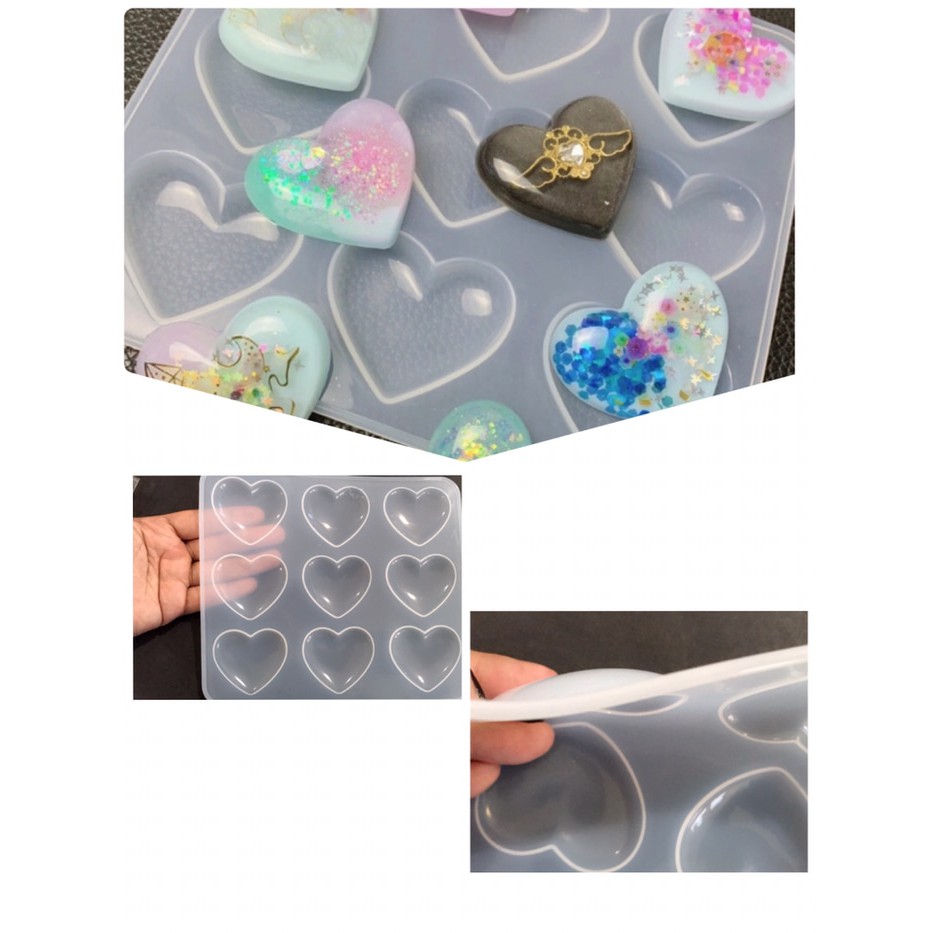 Heart mold love mold cetakan hati cetakan resin cetakan clay fondant