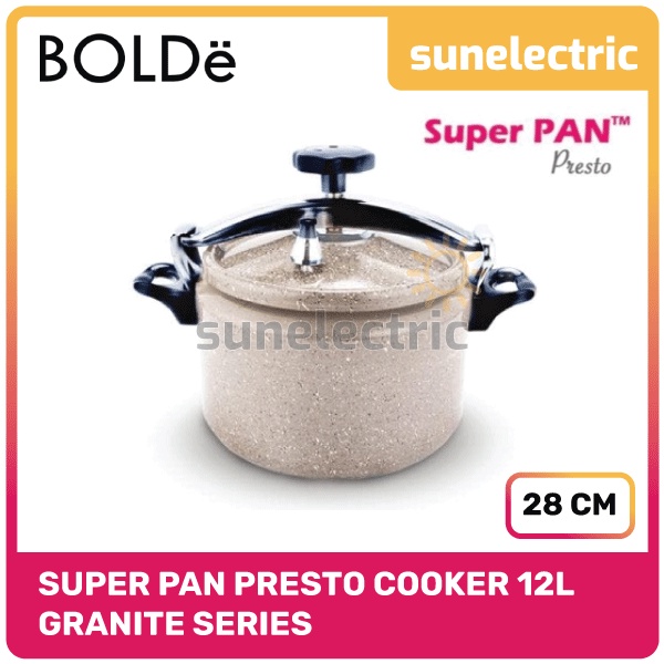 BOLDe Super Pan Presto Pressure Cooker Kapasitas 12 Liter Granite Coating - Multi Warna