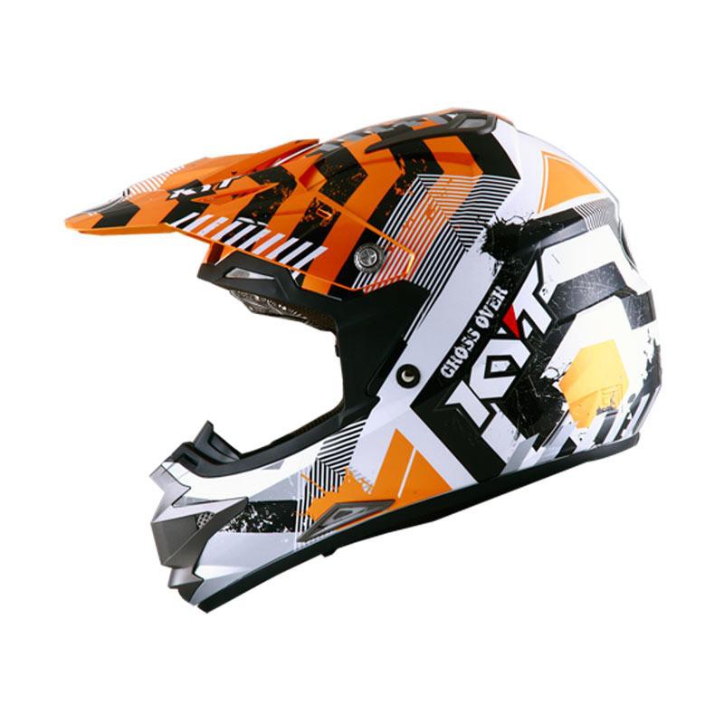 HM-1871 Kyt Cross Over Drift Helm Full Face - White Bumble Bee Murah