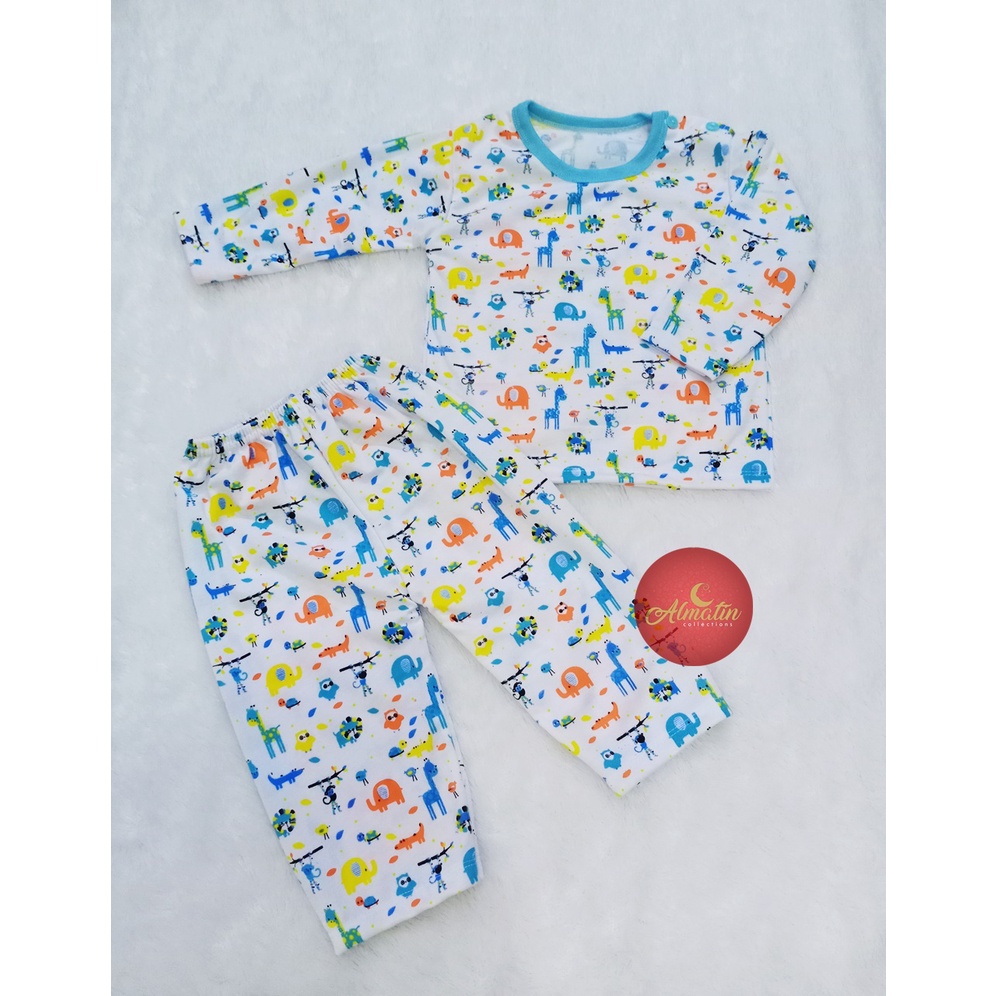 Setelan Baju Bayi 3-18 Bulan, RED FOREST Animal DP, Kaos Panjang Anak, Lucu