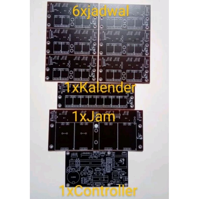 PCB CONTROLLER JAM WAKTU SHALAT IC ATMEGA 328 dan J74HC595 SMD PCB JWS Jam Waktu Shalat Segmen