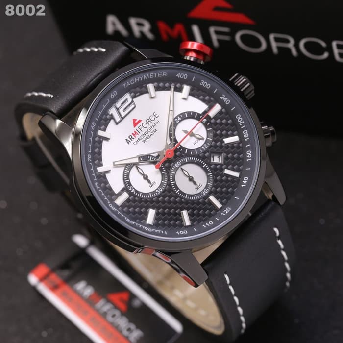 JAM TANGAN PRIA ARMIFORCE 8002 DATE CHRONO ACTIVE ORI ANTI AIR (ADA 4) - I BLACK WHITE