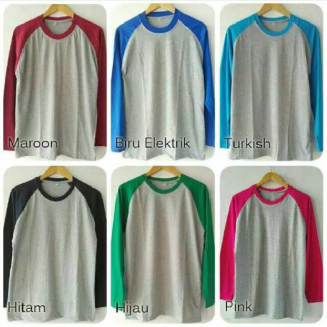 Kaos Reglan Kaos Raglan Dewasa Murah Kaos Grosir Kaos Raglan Lengan Panjang 3/4 Solo