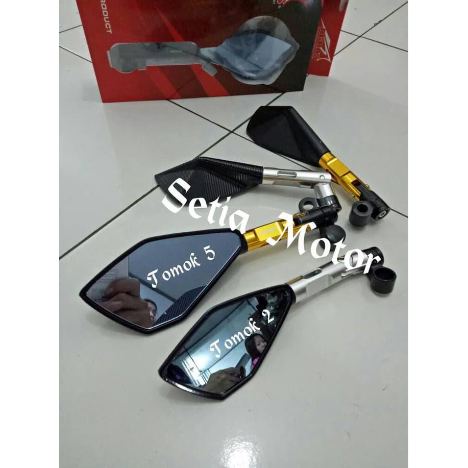 Kaca Spion Tomok Variasi V5 Aerox, Nmax, Ninja, Cbr, R15 Semua Motor - Putih Super Promo