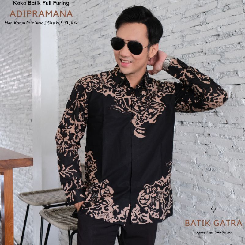 KEMEJA BATIK PRIA LENGAN PANJANG ADIPRAMANA FULL FURING