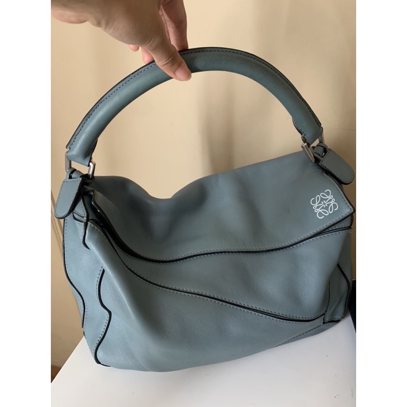 loewe puzzle blue stone medium size preloved