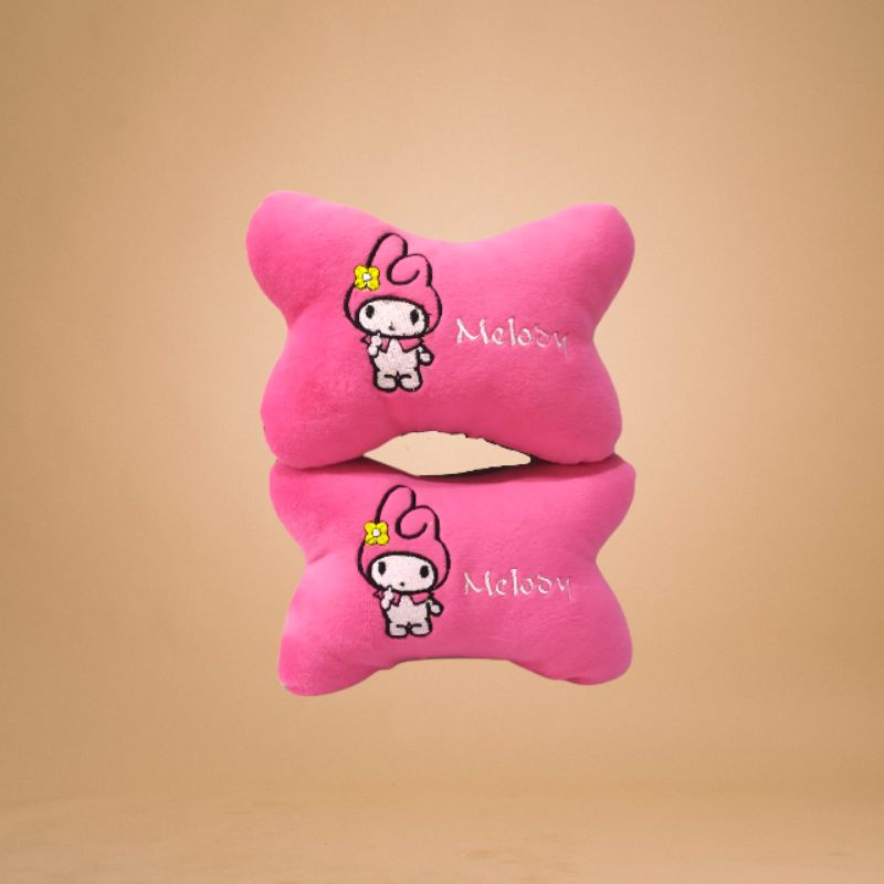 Bantal Mobil Set Karakter Melody 2in1 Headrest Car Set Melody Set Bantal Mobil 2in1 Karakter Melody