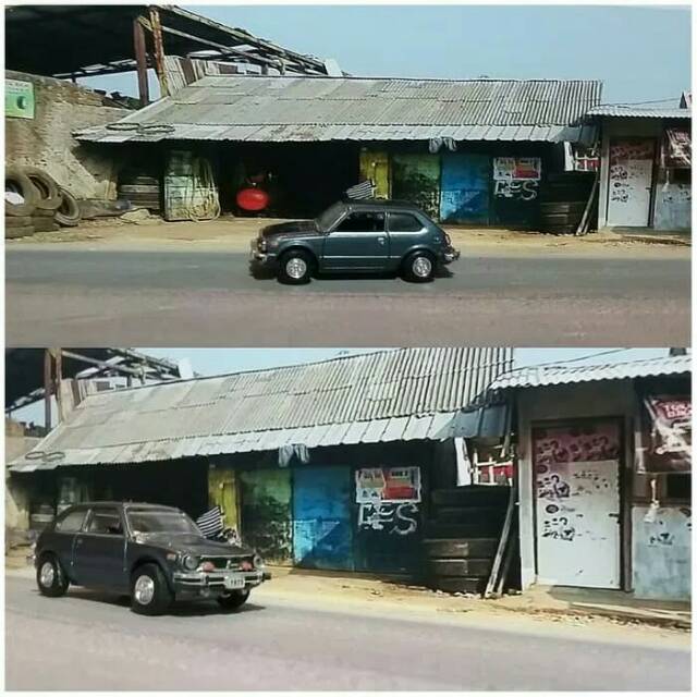 diorama papercraft Tambal ban