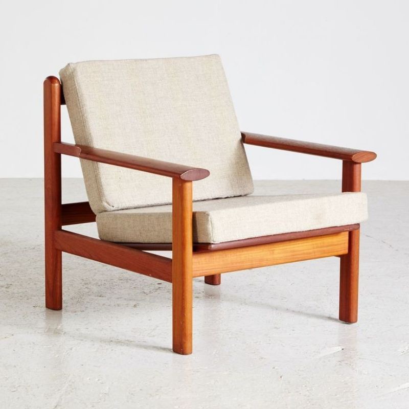 Kursi Santai Dudukan Busa / Kursi Taman / Kursi Teras Kayu Jati