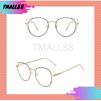 ♥TMALL88♥ Kacamata Baca Frame Anti Radiasi Metal Gaya Retro Untuk Pria / Wanita