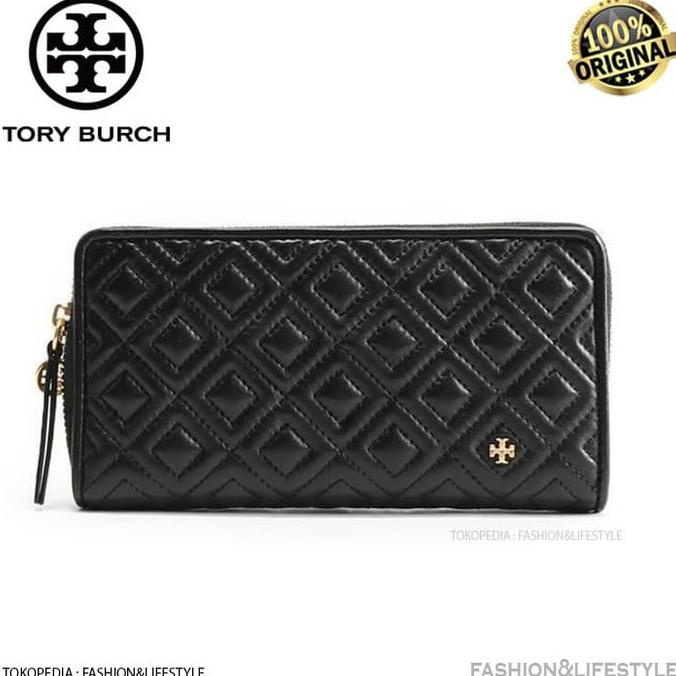 Jual Tory Burch Wallet Fleming Zip Continental Wallet Black Original