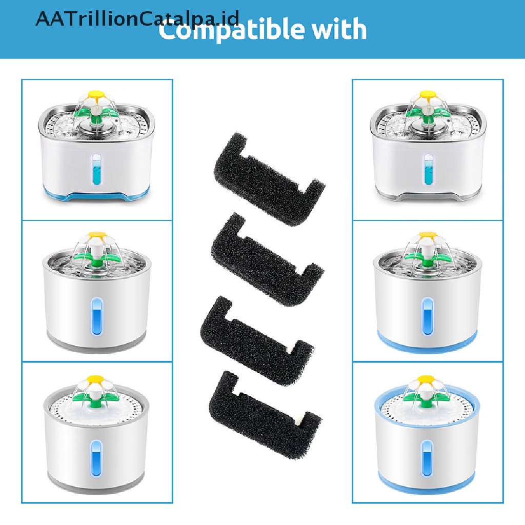 Aatrillioncatalpa 8Pcs Filter Spons Pengganti Untuk Air Mancur Kucing Peliharaan