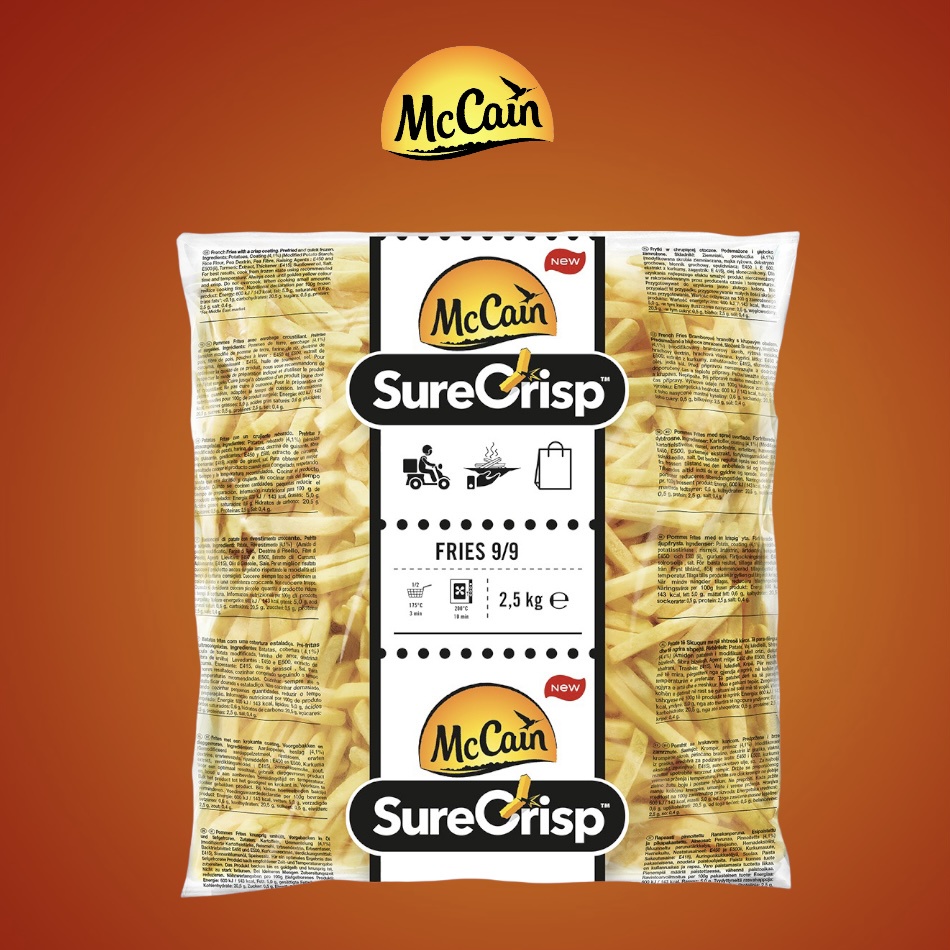 

Kentang McCain SureCrisp™️ 9/9 Straight Cut Coated (2,5Kg Per Pack)