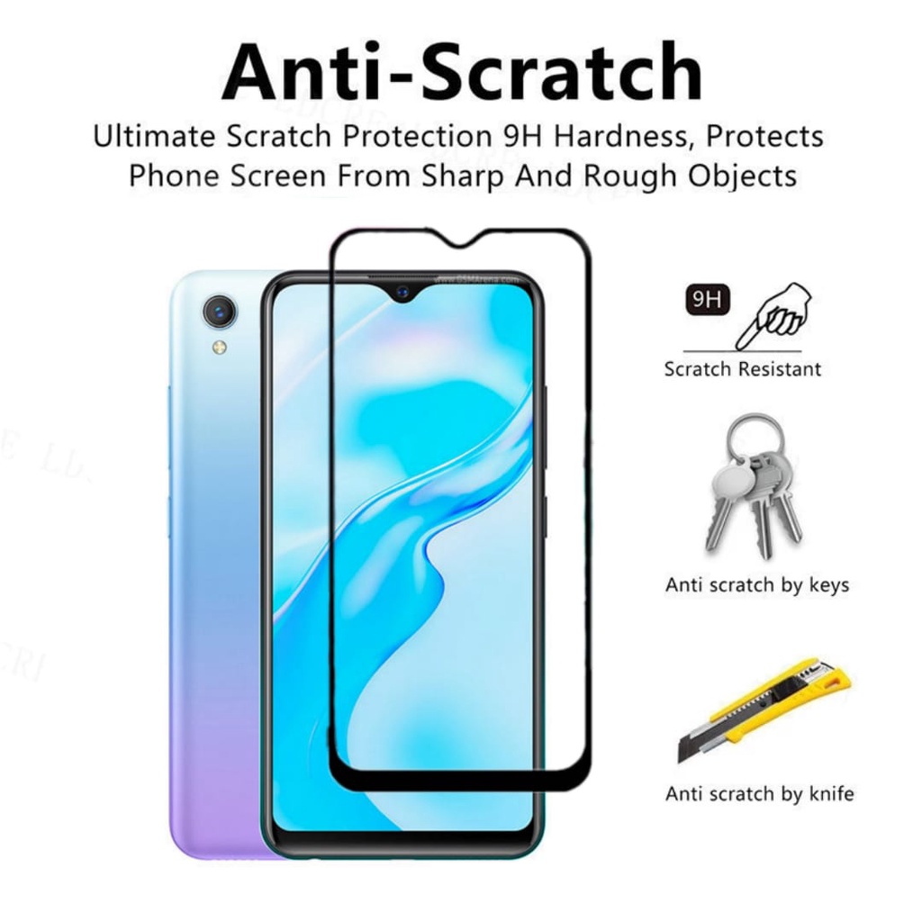 PROMO Tempered Glass VIVO Y1s Full Layar Screen Guard Protector Antigores Kaca Pelindung Layar Handphone