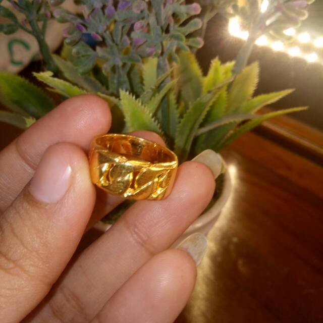 Cincin emas lm london kepang imitasi