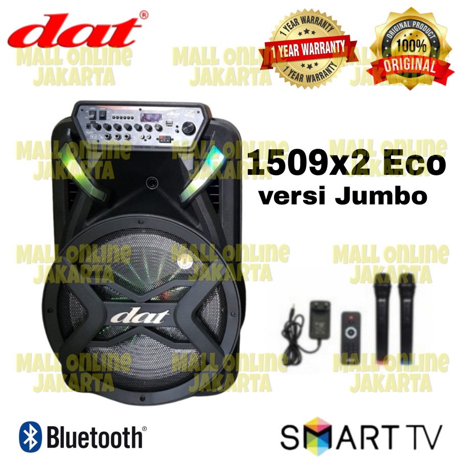 Speaker aktif portable dat 1509x2 Eco bluetooth aktiv 1509 x2 jumbo