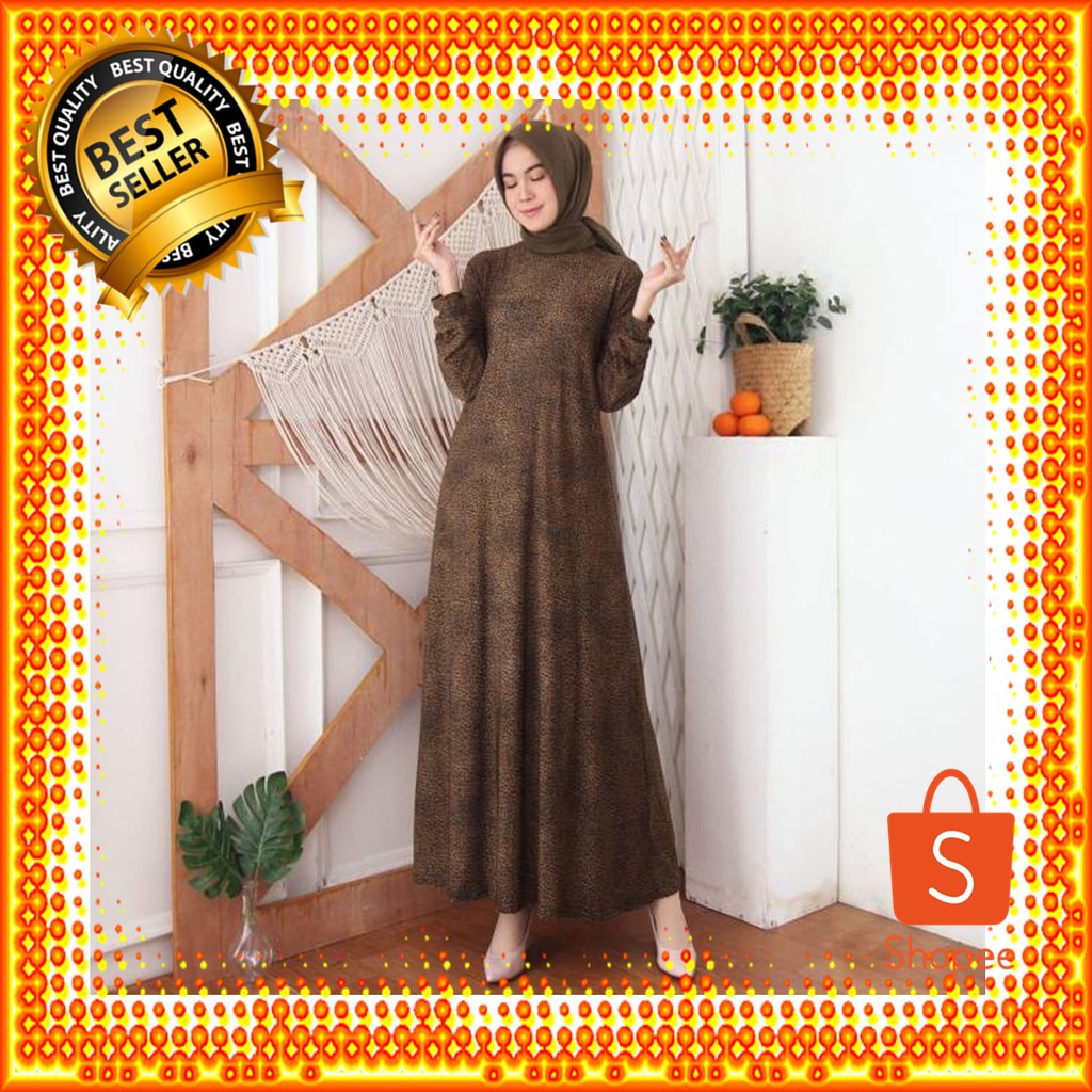 NEW  Gamis Jersey Balon Gamis Jumbo XXL Gamis Motif Macan Tutul Kecil 7217