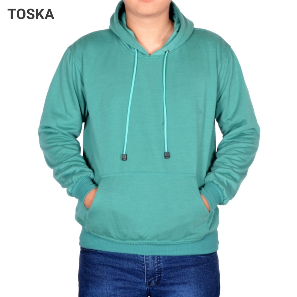 jaket polos jumper hoodie M,L,XL,XXL hitam pria wanita wame store-TOSKA