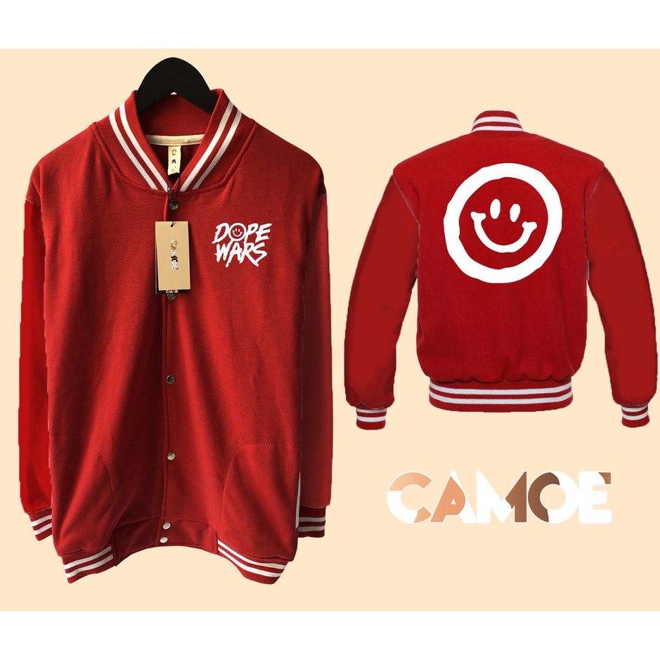 Jaket Baseball Varsity The Dope Wars Smiley Logo NFT Metaverse
