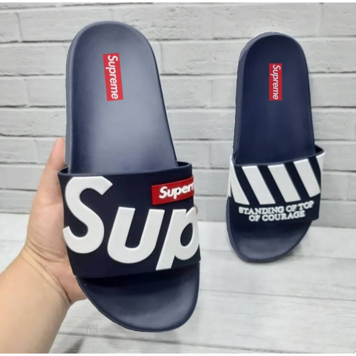 Sendal Pria Wanita Supereme - Sendal Slop- Sandal gaya Import Supreme