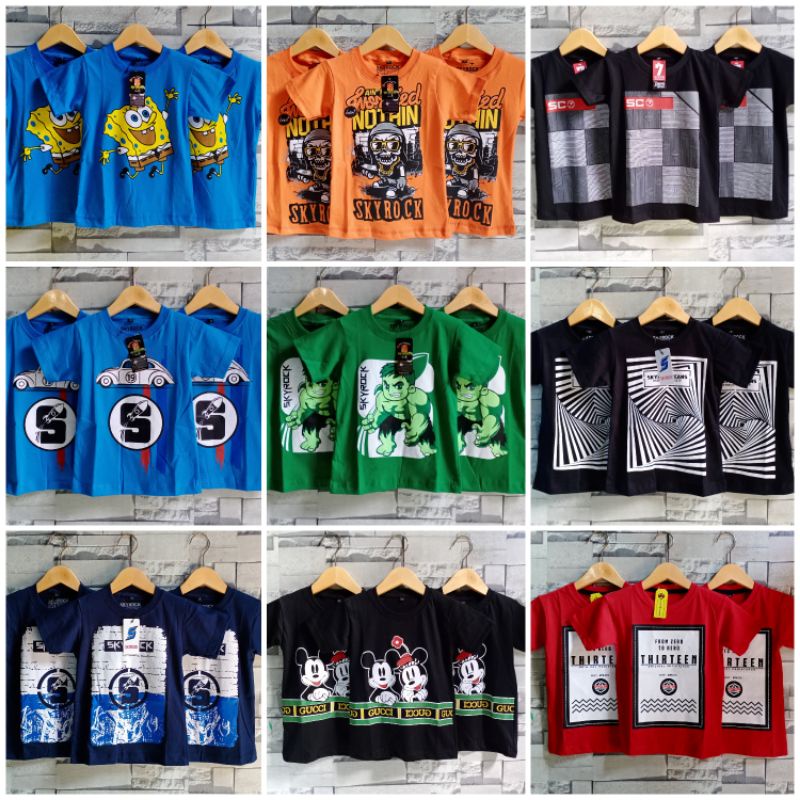 Kaos Distro Anak Rendom per Size