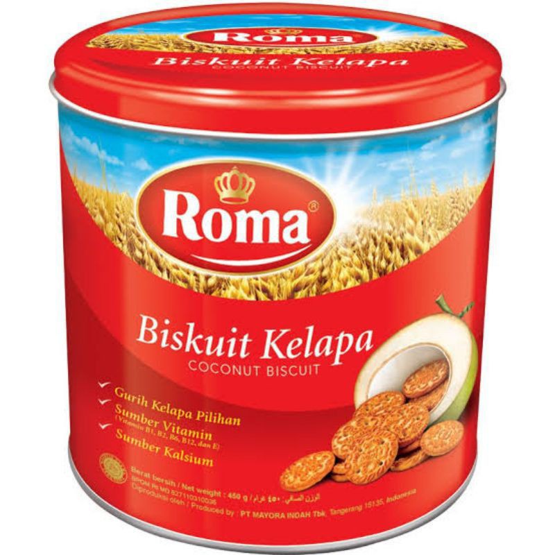 

ROMA BISKUIT KELAPA KALENG 450 GRAM free bublle & dus