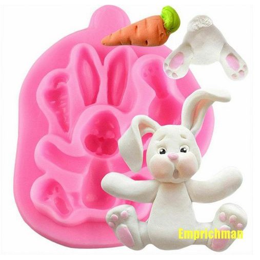 3D Silicone Mold Fondant Cake Decoration - Cartoon Rabbit