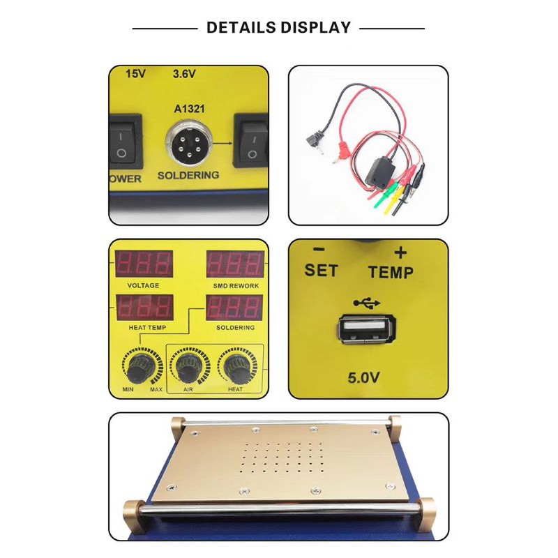 KOCCU 919D 4 IN 1- BLOWER UAP/SOLDER STATION/MESIN VACUM PEMISAH LCD TOUCHSCREEN