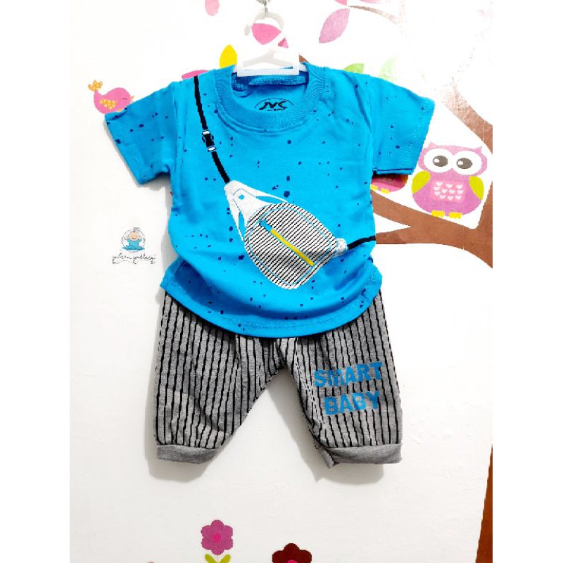 SETELAN ANAK JVC KIDS TAS BIRU