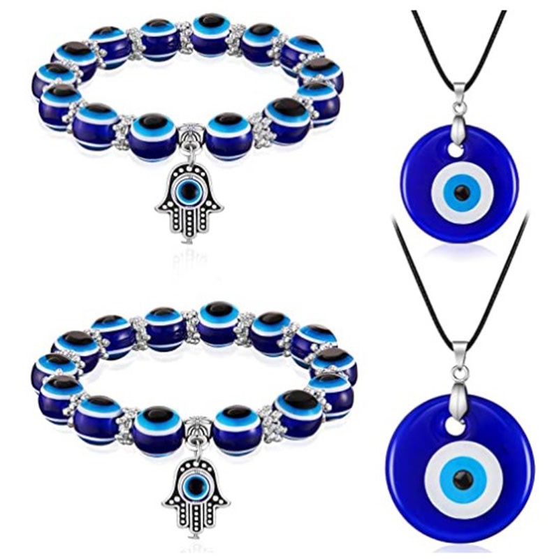 2022 Kalung Rantai Fashion Klasik Liontin Mata Evil Eye Bahan Resin Untuk Perhiasan Pria / Wanita / Pasangan