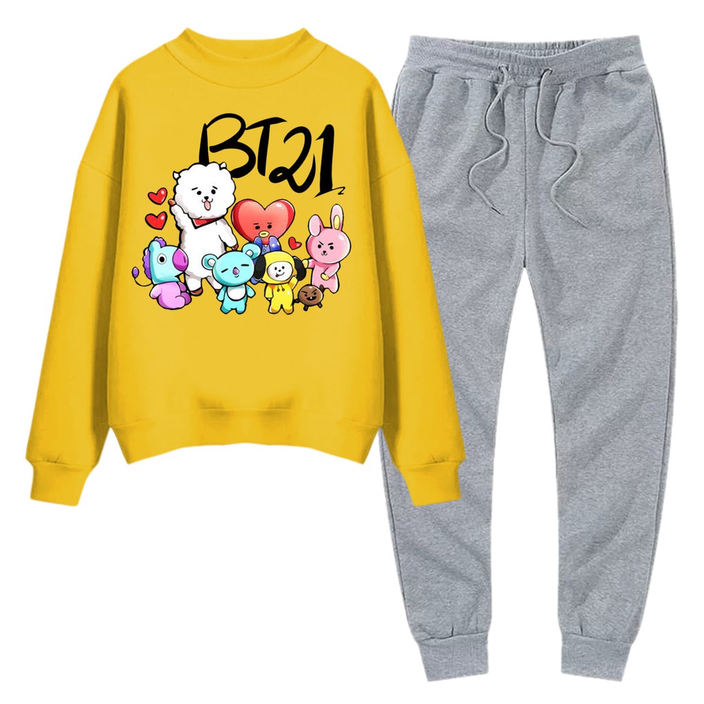 BESS - Baju Setelan Wanita Murah / Setelan Sweater + Jogger Abu - BT BONEKA