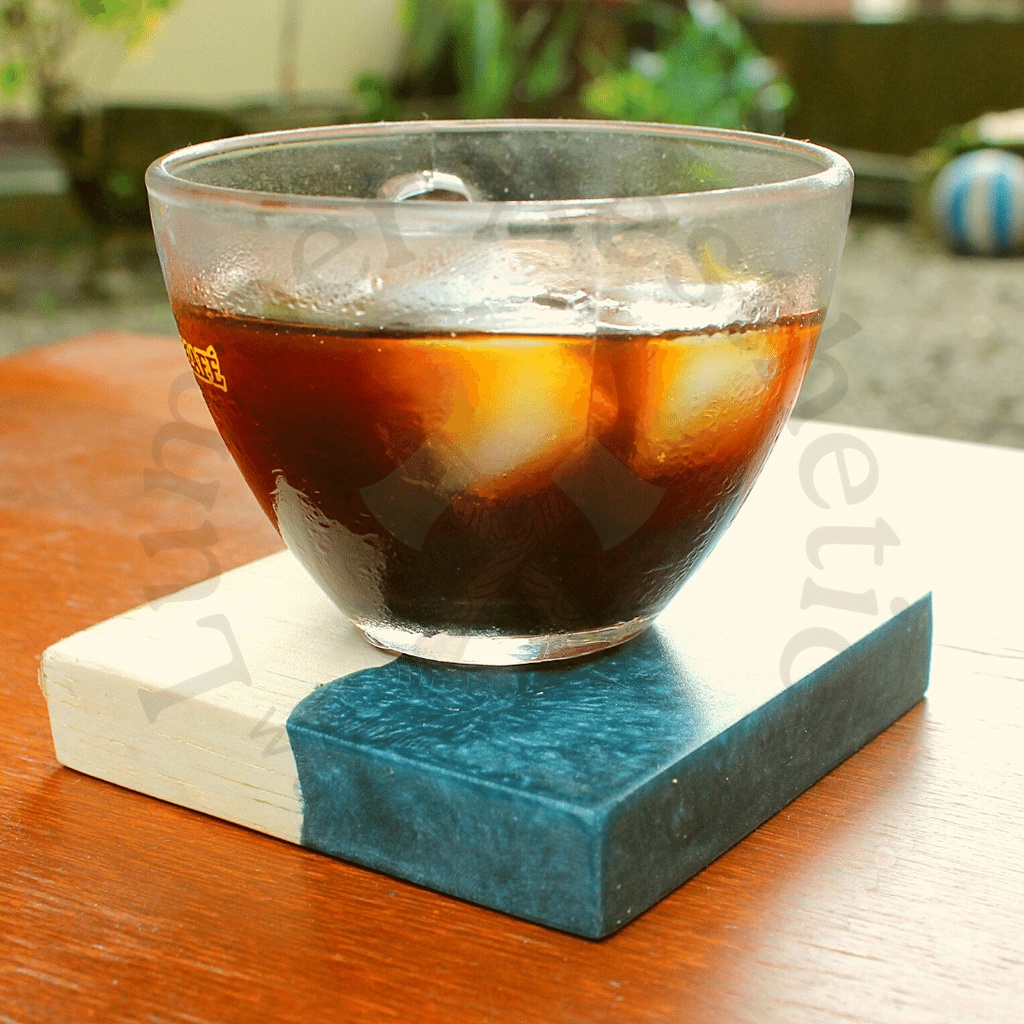 Jual Tatakan Coaster Gelas Kayu Mix Resin Aesthetic Kotak Shopee Indonesia