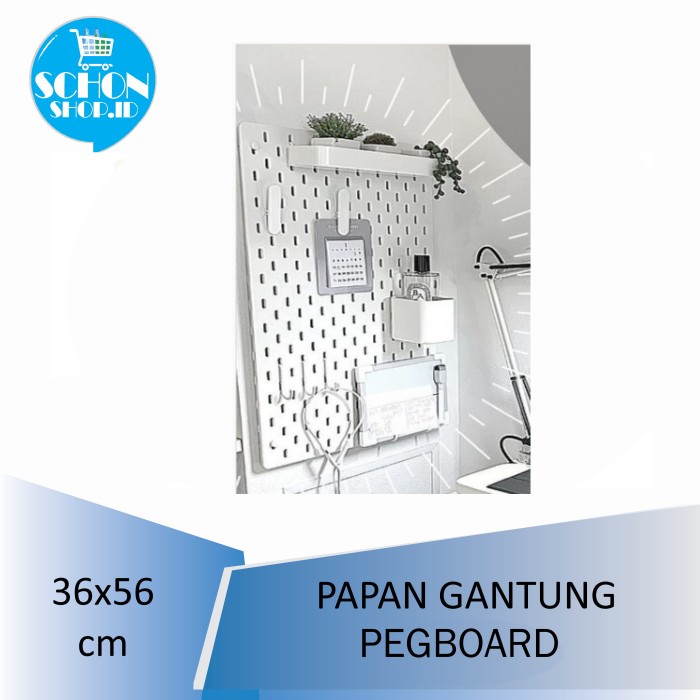 

Papan Berlubang Kayu Pegboard SKDIS 36x56 cm Putih / Coklat - Putih