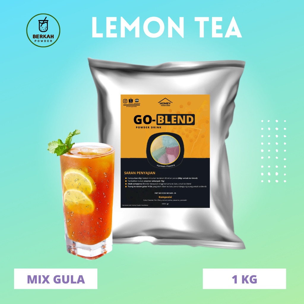 

Bubuk Minuman Rasa LEMON TEA 1Kg Serbuk teh LEMON TEA Powder 1Kg Minuman Boba instan viral kekinian